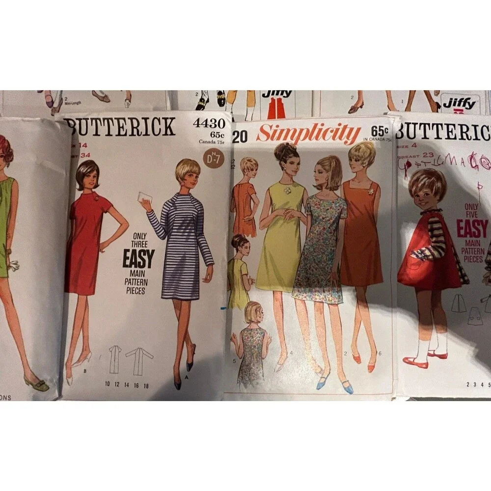 Lot of 17 Sewing Patterns Simplicity, Butterick,  McCalls ETC Uncut and Cut